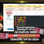 BUKTI JACKPOT SLOT GATES OF OLYMPUS 1000 TERPERCAYA DI INDONESIA TGL 04-10-2024