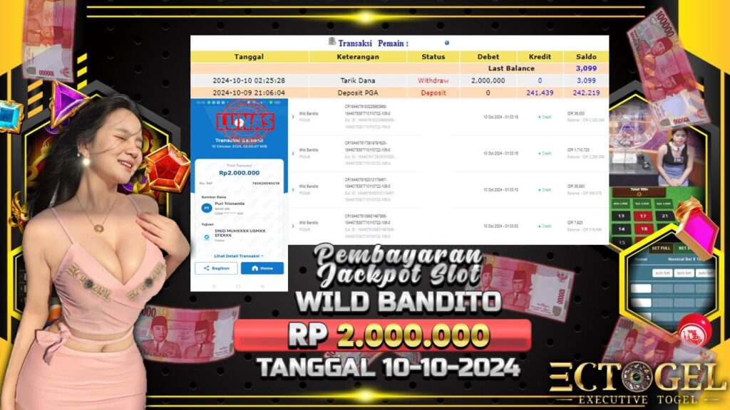 BUKTI JACKPOT SLOT WILD BANDITO TERPERCAYA DI INDONESIA TGL 10-10-2024