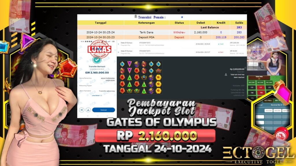 BUKTI JACKPOT SLOT GATES OF OLYMPUS TERPERCAYA DI INDONESIA TGL 24-10-2024