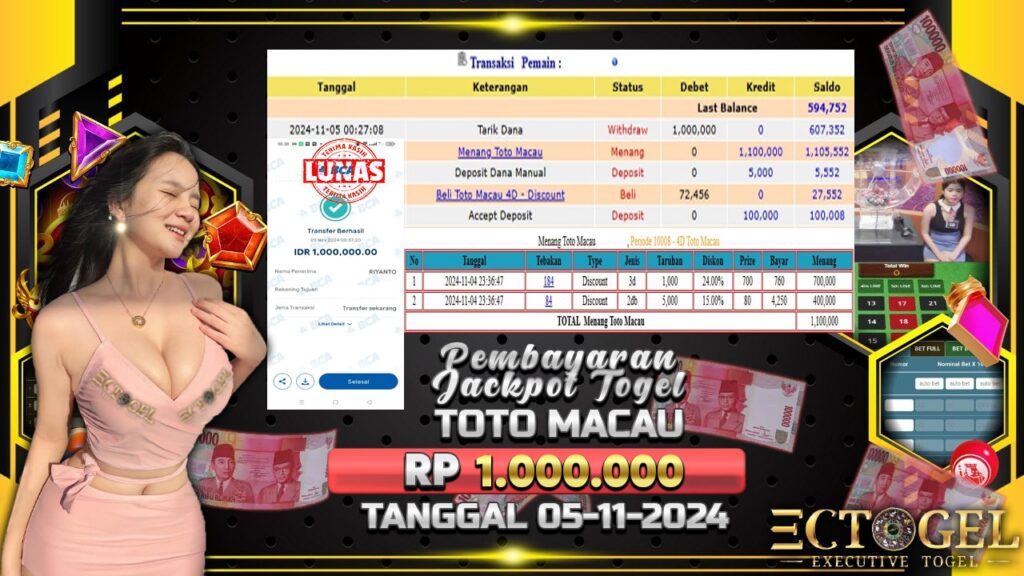 BUKTI JACKPOT TOGEL TOTO MACAU TERPERCAYA DI INDONESIA TGL 05-11-2024