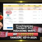 BUKTI JACKPOT SLOT MAHJONG WAYS TERPERCAYA DI INDONESIA TGL 02-11-2024