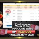 BUKTI JACKPOT SLOT MAHJONG WAYS TERPERCAYA DI INDONESIA TGL 03-11-2024