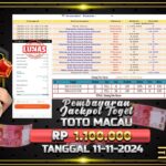 BUKTI JACKPOT TOGEL TOTO MACAU TERPERCAYA DI INDONESIA TGL 11-11-2024