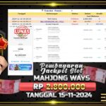 BUKTI JACKPOT SLOT MAHJONG WAYS TERPERCAYA DI INDONESIA TGL 15-11-2024