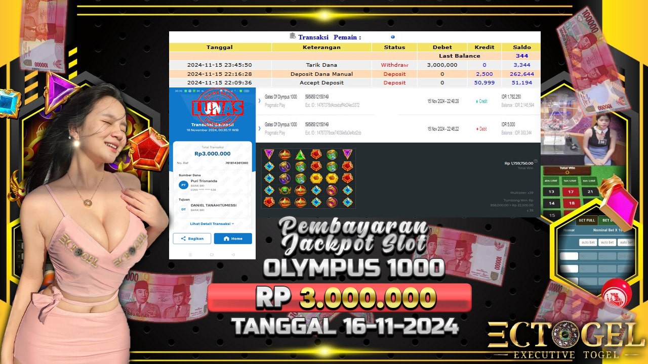 BUKTI JACKPOT SLOT GATES OF OLYMPUS 1000 TERPERCAYA DI INDONESIA TGL 16-11-2024