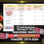 BUKTI JACKPOT SLOT MAHJONG WAYS 2 TERPERCAYA DI INDONESIA TGL 23-11-2024